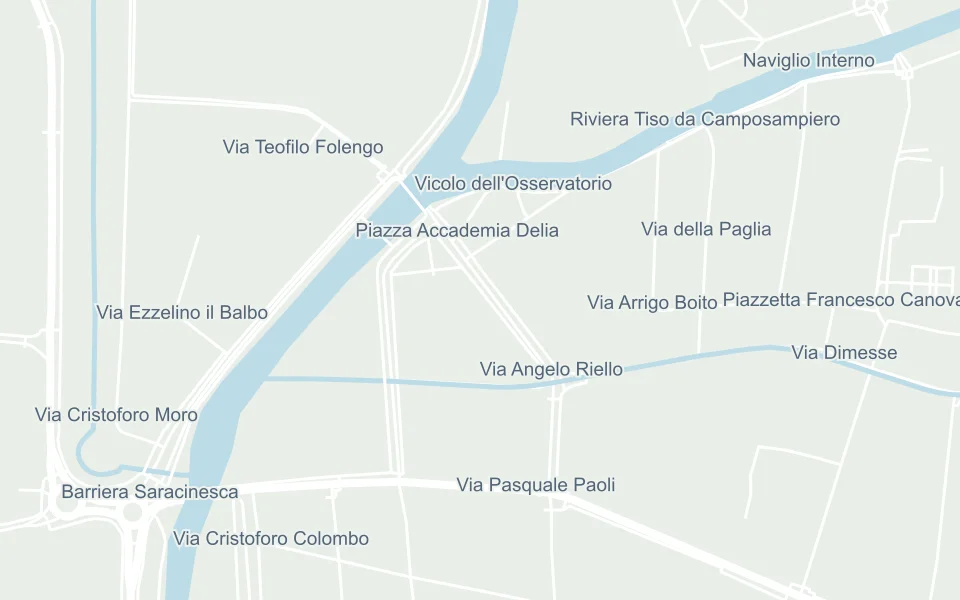 Mappa delle strade intorno a Via Riello, 4