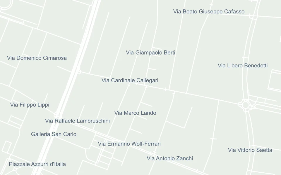 Mappa delle strade intorno a Via Cardinale Callegari, 14°