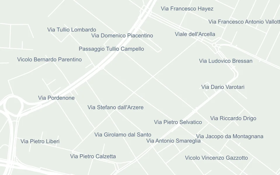 Mappa delle strade intorno a Via Stefano Dall'Arzere, 23/1